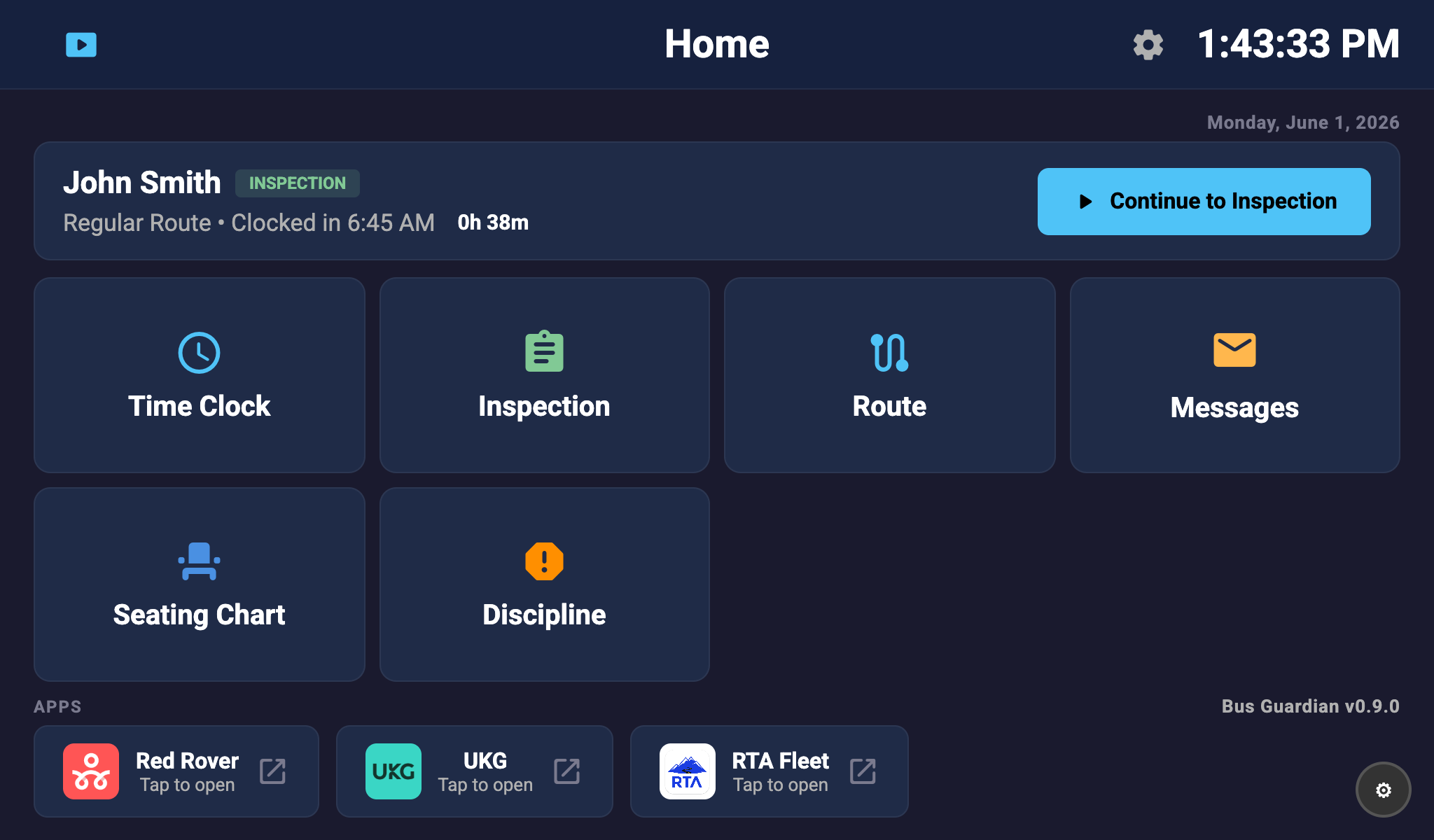 Driver tablet app