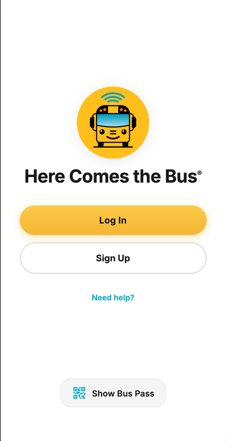 Here Comes the Bus welcome screen